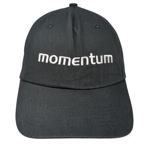 Momentum Strapback 5 Panel Cap Black One Size Adjustable Embroidered Cotton Hit